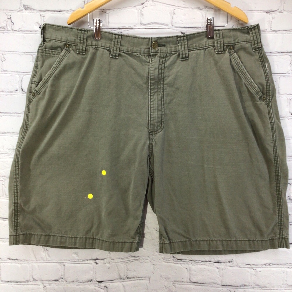 Carhartt Shorts Sz 44‎ Mens Relaxed Fit Green Flaws